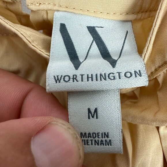Worthington Women's Blouse Size M Size Beige 50% Rayon & 50% Polyester - Picture 3 of 4